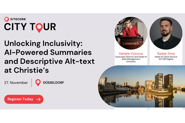 Sitecore City Tour banner with information about one of the sessions